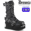 【3ヶ月保証&特典付】デモニア demonia 厚底 ブーツ 黒 ミドルブーツ コンバットブーツ ミリタリーブーツ ワークブーツ おしゃれ8.5cm ヒール ユ...