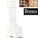 【3ヶ月保証&特典付】デモニア demonia 厚底 ブーツ 白 超厚底 ロングブーツ 人気 パンク ロック ロリータ ゴシック ゴス ゴスロリ レディース 靴...
