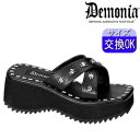 【3ヶ月保証&特典付】デモニア demonia 厚底 サンダル 黒 超厚底 6cm 靴 派手 ドクロ 人気 パンク ロック ロリータ ゴシック ゴスロリ レディース 盛れる ごつい V系 サイバー 韓国系ファッション DEMONIA 公式 FLIP-05 FLIP05/B/PU