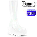 デモニア demonia 厚底 ブーツ 白 超厚底 ロングブーツ 12cm 人気 パンク ロック ロリータ ゴシック ゴス ゴスロリ レディース シューズ 靴 ...