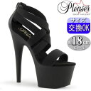 【3ヶ月保証&特典付】プリーザー 厚底 ブーツサンダル 約18cmヒール 黒 グラディエーター ストラップ ハイヒール ピンヒール ポールダンス ヒール ダンス 用 キャバ セクシー レディース 靴 プリーザーヒール Pleaser 公式 ADORE-769 ADO769/B/M