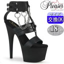 【3ヶ月保証&特典付】プリーザー 厚底 ブーツサンダル 約18cmヒール 黒 グラディエーター ストラップ ハイヒール ピンヒール ポールダンス ヒール ダンス 用 キャバ セクシー レディース 靴 プリーザーヒール Pleaser 公式 ADORE-761 ADO761/BPU/M