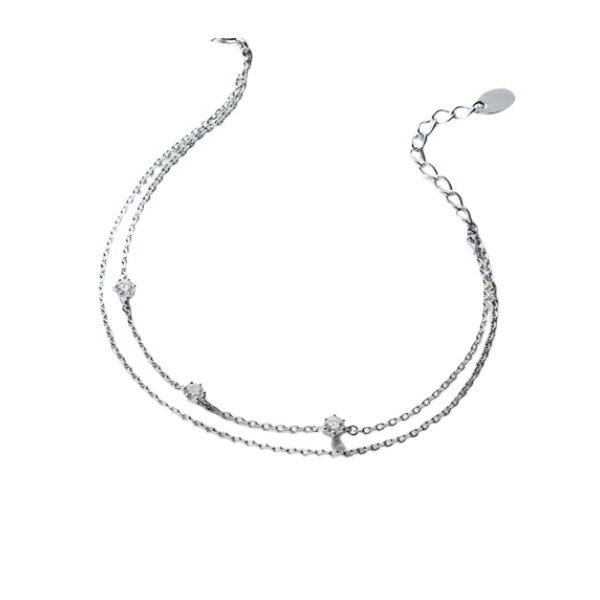 【リボン済＆紙袋】4°c ブレスレット ヨンドシー 正規品 4℃ レディース 2連ブレスレット キュービックジルコニア エターナルシルバー 祝い 喜ばれるギフト