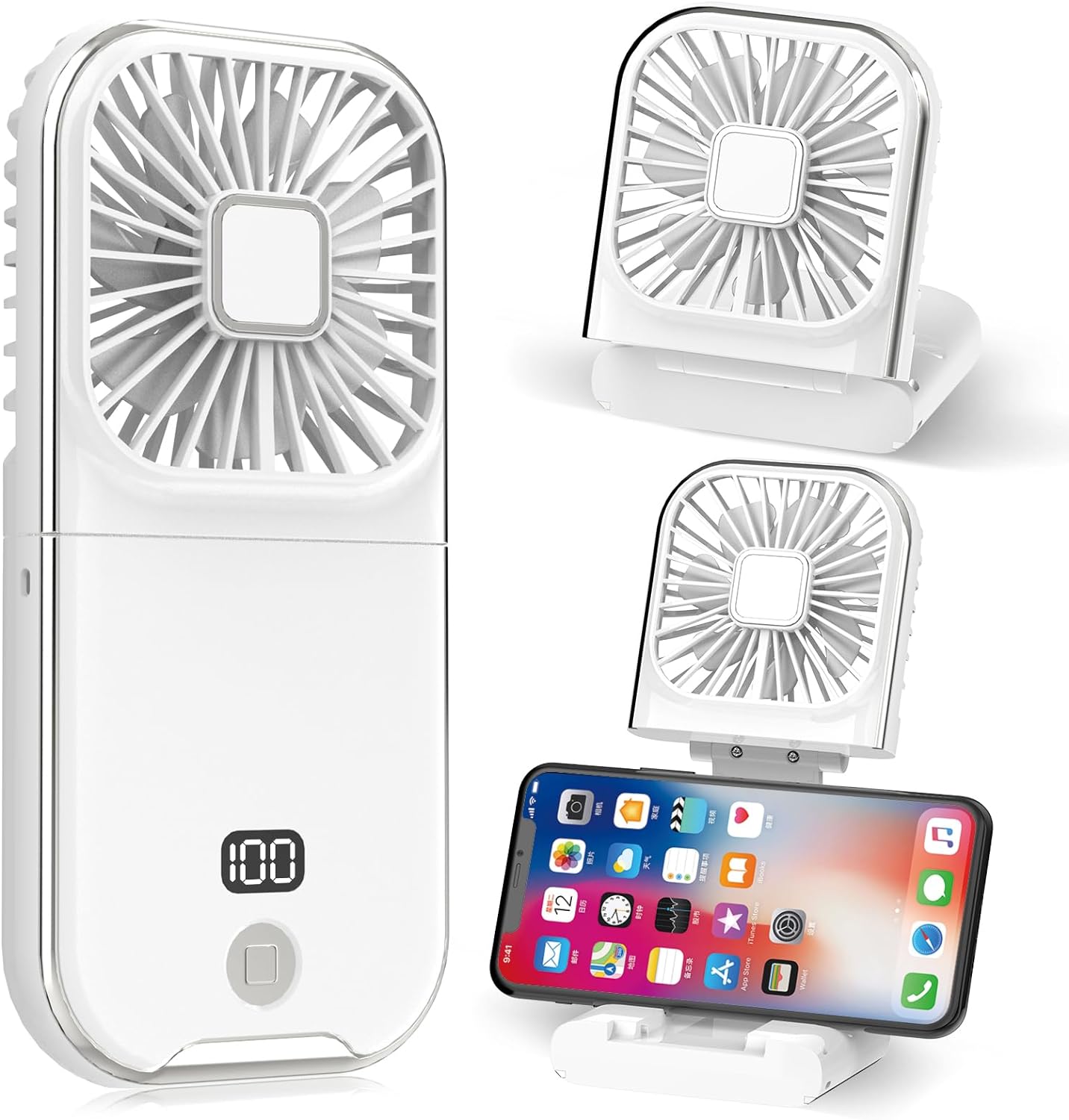 ハンディファン 携帯扇風機 ハンディ扇風機 手持ち扇風機 4段階風量調節 手持ち 卓上 首掛け スタンド機能 Type-c充電式 持ち運び便利 折り畳み 静音 軽量 小型 強風