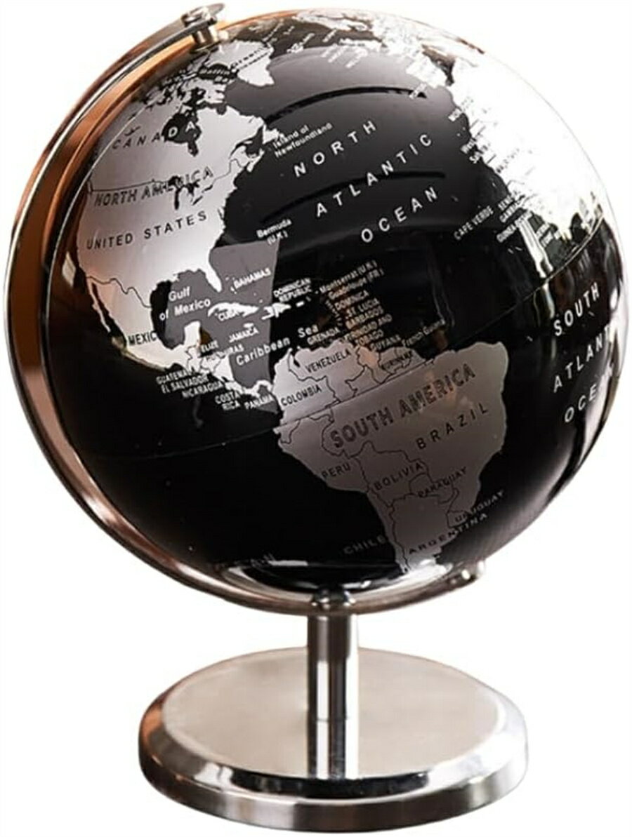 地球儀 おしゃれ インテリア アンティーク 世界地図 地理 オブジェ 模型 (ブラック)