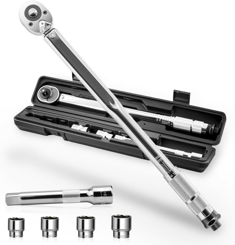 【6点セット】トルクレンチ セット 1/2インチ 28-210 N・m 精度±4% 103N・mプリセット 車 バイク メン..