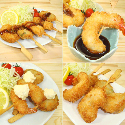 海鮮串揚げ 5種 x 10パック=メガ盛り50本入り ご家庭で簡単に本格揚げ三昧 串揚げパーティ 冷凍のまま揚げるだけ 簡単調理 フライ 揚げ物 海老 - Image 3