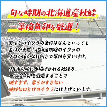 最新2017年グルメ大賞の本ちゃんイクラ！いくら 北海道産秋鮭一等検魚卵の醤油イクラ 500g カニと同梱で送料無料 魚卵 贈答 海鮮 お中元 プレゼント