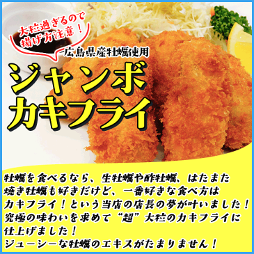 ジャンボ・カキフライ 大粒40g×20粒 冷凍食品 広島県産 かき 牡蠣　惣菜 おつまみ