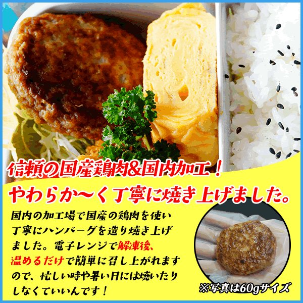 やわらか鶏肉ハンバーグ 1.2kg 選べる2サイズ 60g×20個 100g×12個 鳥 とりトリ 惣菜 お弁当 冷凍【クーポンで580円OFF】