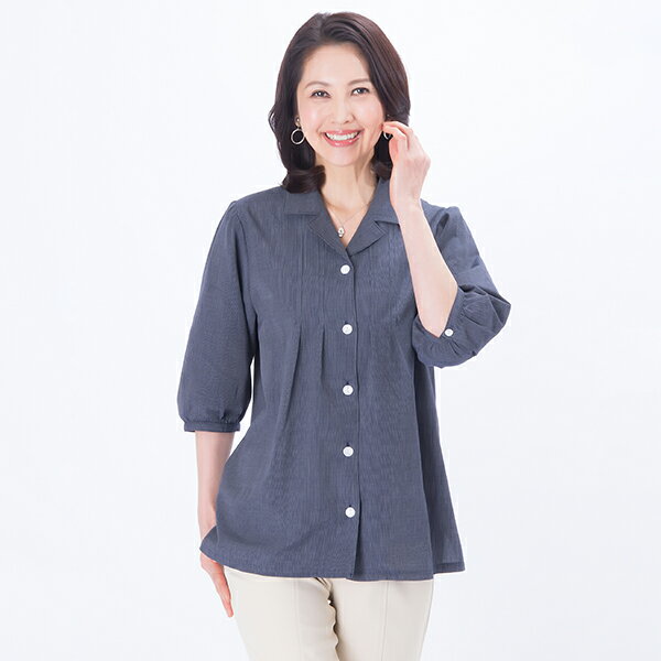 樂天商城 - 亀田縞オーバーブラウス