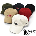 LARKiNS ラーキンス コットン ボックスロゴ ローキャップ /メンズ レディース 男女兼用 キャップ 帽子 CAP ベースボールキャップ ストリート系 カジュアル かっこいい かわいい おしゃれ アウトドア フェス ロゴ 無地 シンプル 刺繍 フリーサイズ ブランド LK トカゲ/ p その1