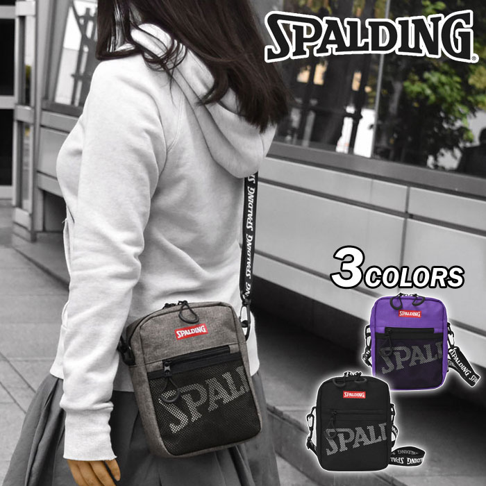 ミニショルダーバッグ レディース/SPALDING スポルディング ポリキャンバス ロゴテープ ミニ ショルダーバッグ 斜めがけバッグ 斜めがけ バッグ 軽量 軽い フェス 旅行用 おしゃれ オシャレ 可愛い かわいい ポシェット メッシュポケット ボックスロゴ ナイロン ブランド p