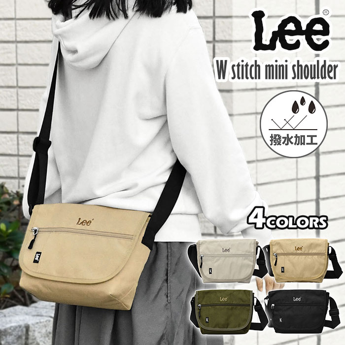 Rakuten - Lee リー ショルダーバッグ レディース Wステッチ フラップ ミニショルダーバッグ 撥水 かぶせ メッセンジャーバッグ ミニメッセンジャーバッグ おしゃれ オシャレ 大人 大人カジュアル 斜めがけバッグ バッグ 軽い 軽量 シンプル 小さめ ペットボトルが入る ブランド p
