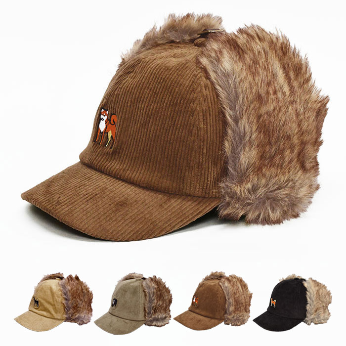 コーデュロイ 柴犬 サイドアップ キャップ 柴犬グッズ 犬 いぬ イヌ グッズ 刺繍 メンズ レディース パ..