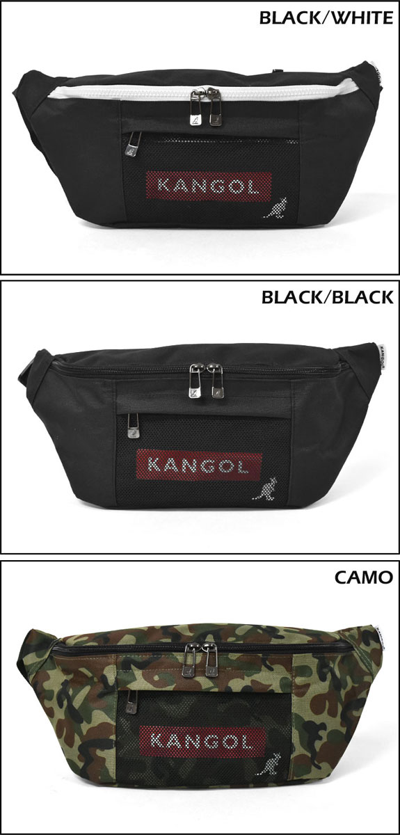 ボディバッグ レディース おしゃれ/KANGOL カンゴール ポリキャンバス メッシュポケット ボックスロゴ ボディバッグ ボディーバッグ 斜めがけバッグ ファニーパック ウエストバッグ ウエストポーチ 斜めがけ 無地 シンプル オシャレ フェス ブランド ロゴ カンガルー p