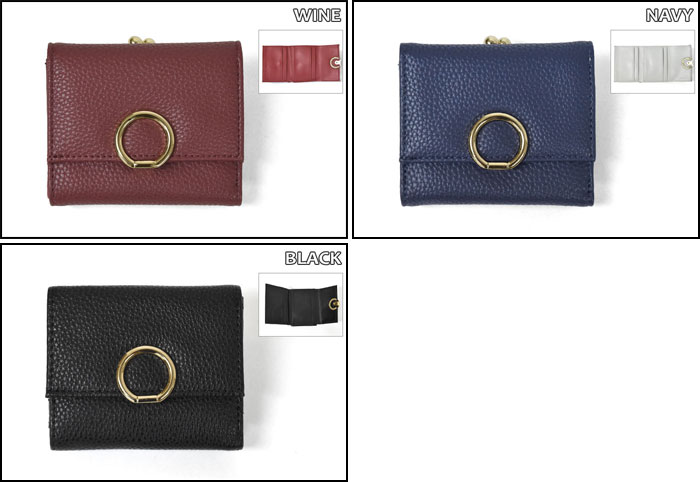 フェイクレザー リング がま口 三つ折り ミニ財布 /三つ折り財布 財布 ミニ レディース 小さい 極小財布 結婚式 通勤 大人 女性 かわいい おしゃれ カジュアル コンパクト カード 二つ折り 小物 雑貨 無地 シンプル 合成皮革 合皮 革 レザー パステル パステルカラー/ p