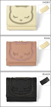 フェイクレザー MIX プーちゃん がま口 三つ折り ミニ財布 /三つ折り財布 ミニウォレット 財布 ミニ レディース コインケース 小銭入れ 小さい 通勤 大人 女性 かわいい おしゃれ カジュアル コンパクト 小物 合成皮革 合皮 レザー 革 猫グッズ 雑貨 黒猫 猫 ねこ ネコ/ p