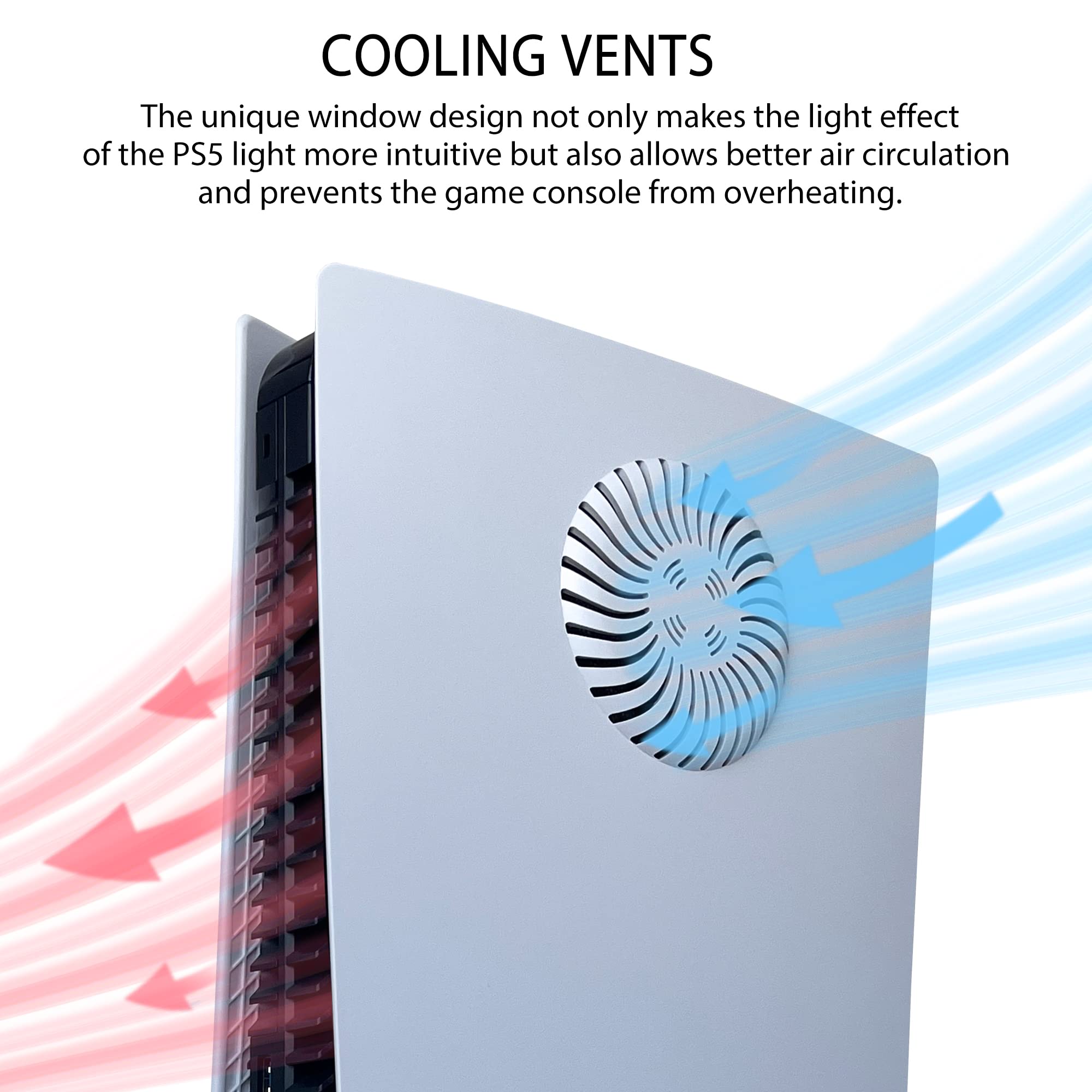 【最大2000円OFF】PS5 カバー PS5 フェイスプレート 冷却口付き コンソールカバー プレイステーション5 ディスク版 PS5交換用サイドプレート シェルアクセサリー ハード耐震 アンチスクラッチ 防塵 ABSケース ホワイト