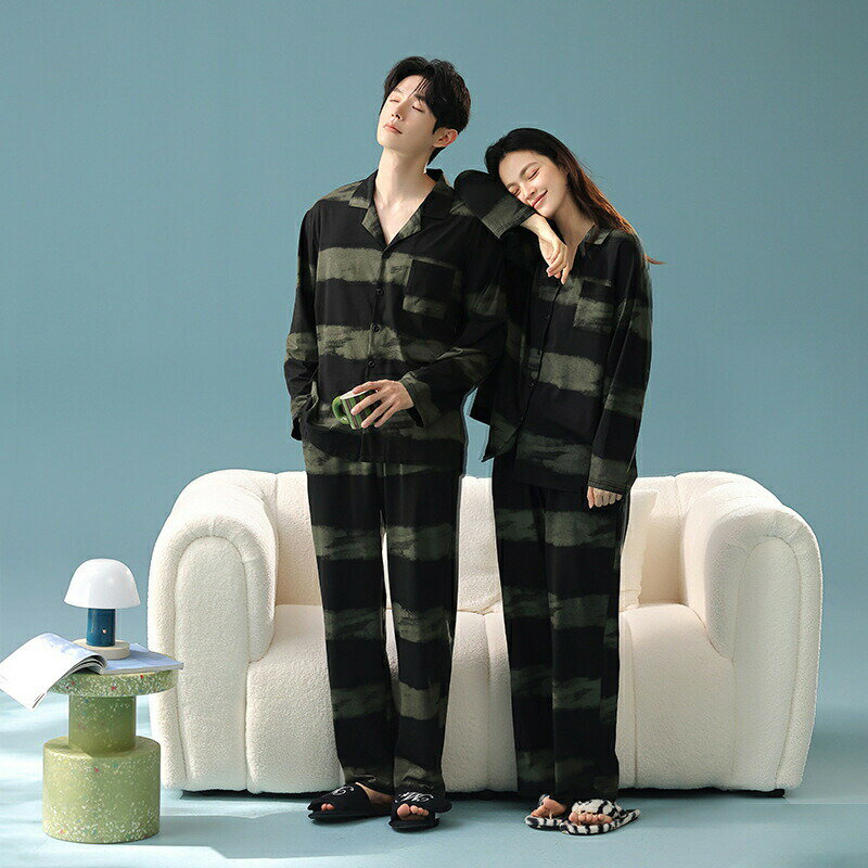 最大5倍ポイント ペア パジャマ 長袖 男女2着 セット 綿100％ セットアップ カップル 抗菌 ストライプ 秋 長袖トップス ルームウェア 前開き 冬 コットン ペアパジャマ 結婚祝い プレゼント お祝い おもしろ 春秋 夫婦 ギフト 上下セット