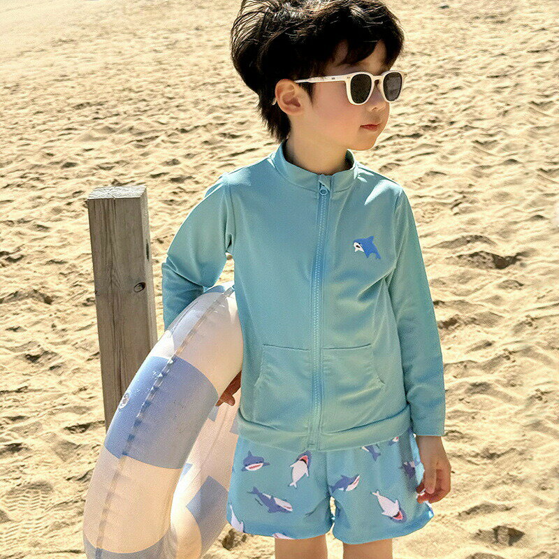 キッズ 水着 男の子 長袖 ラッシュガード 子供 セパレート 3点セット ベビー水着 男児 スクール水着 子供用 こども みずぎ かわいい 赤ちゃん 90 100 110 120 130 140cm スイムキャップ 幼稚園 保育園 おしゃれ 水遊び 夏 海 プール