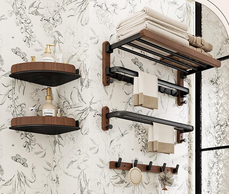 タオルハンガー タオル掛け 洗面所 壁 タオル掛け トイレ 木 シンプル ヴィンテージ風 耐衝撃性 錆びにくい 北欧風 アイアン タオル ハンガー 壁 北欧風 高級感 おしゃれ 一人暮らし 引越し祝い タオルホルダー 自宅用 レストラン