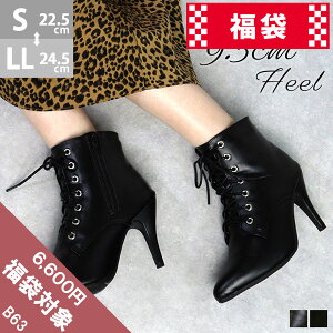 【福袋 選べる 2点 6600円】 ブーツ レディース ショート レースアップ 編み上げ ピンヒール 黒 サイドジップ 履きやすい レザー スエード 合成皮革 袴 ブラック 着物 和装 22.5-24.5cm No.9031【B63】【福袋6600円対象商品】通販セール