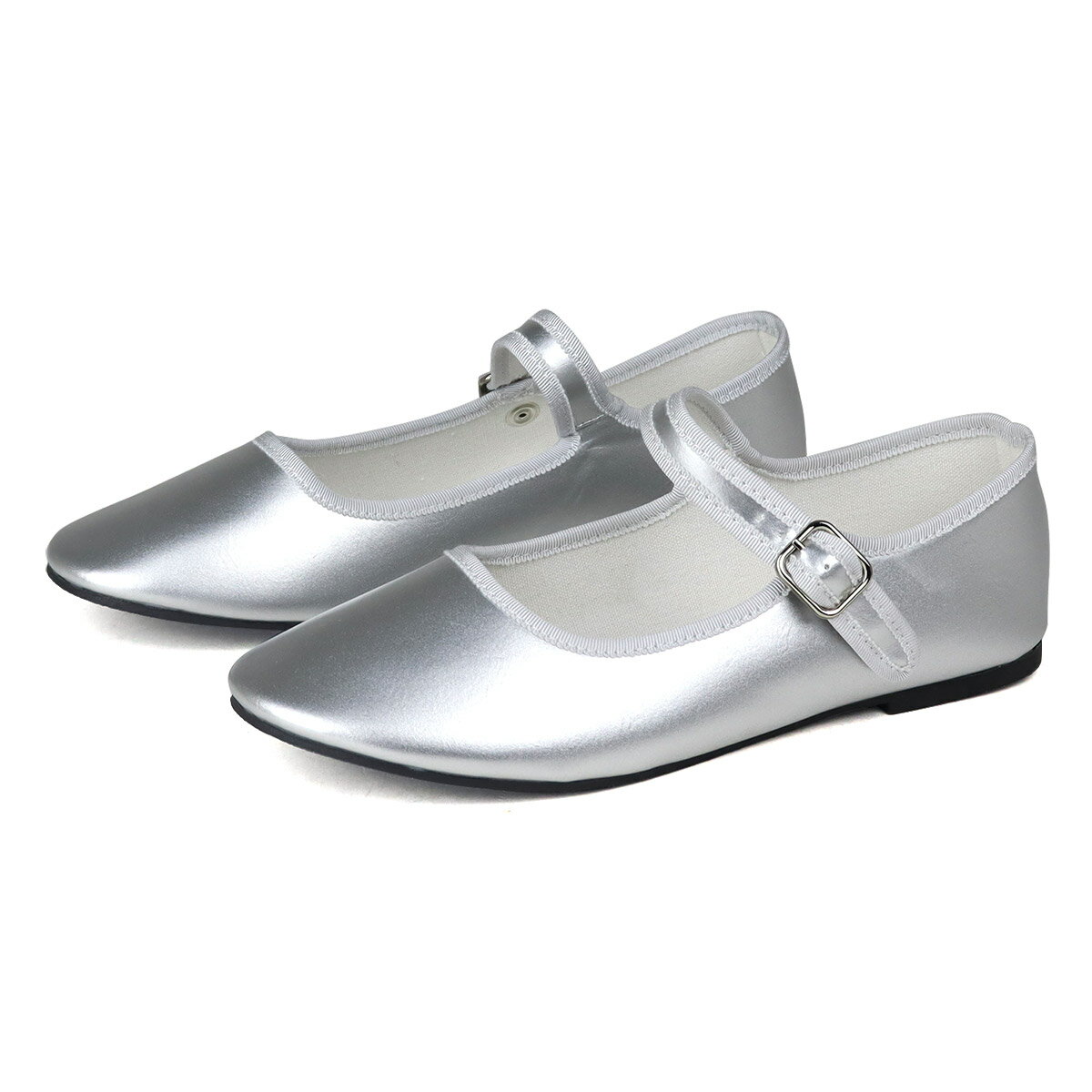 stand oil シルバー ストラップ付きフラットシューズ 25センチ