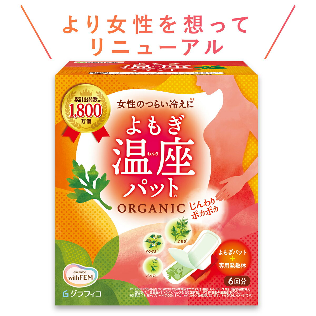 ウィズフェム よもぎ温座パット6個入×3箱セット(18個)冷え取り 温熱 パット 冷え 対策 足 よもぎ温座 おまたカイロ お股 温熱シート よもぎ蒸し 温活 よもぎパット ヨモギ蒸し あったかグッズ フェムケア カイロ 貼る タイプ 子宮 温め 生理 お腹 おなか あたため 生理用品