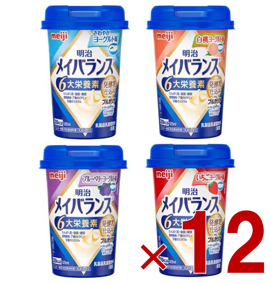 明治 メイバランスMini 発酵乳仕込み 125ml 4種 アソート セット たんぱく質 各12個