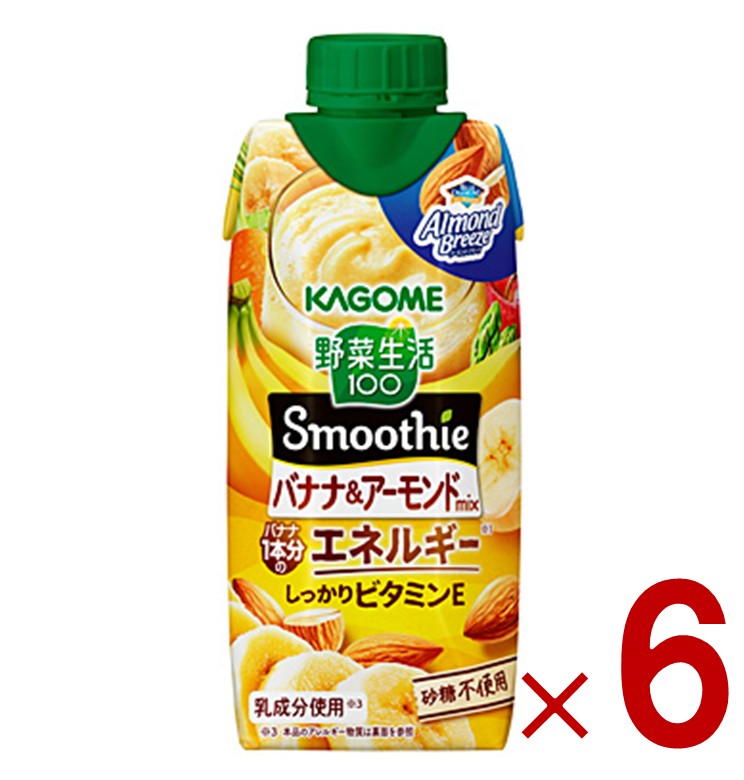 バナナのコクのある甘みとアーモンドのまろやかさが楽しめる濃厚スムージー。忙しい毎日でもおいしくカラダを整えたい方におすすめです。1食分の野菜※1を使用し、バナナ1本分のエネルギー※2が手軽に摂取できます。バナナの自然な甘みとアーモンドのやさしいコクで、飲みやすく満足感のある味わいに仕上げました。※1 本品は厚生労働省「健康日本21」の　 目標値(1日350g)の約1／3である、野菜120g分。※2 日本食品標準成分表2020年版より算出、　 バナナ1本の可食部を90gとしています賞味期限メーカー製造より270日※実際にお届けするものは在庫状況により短くなります。予めご了承ください。※予告なくパッケージ、商品内容、仕様が変更となる場合がございます。予めご了承ください。