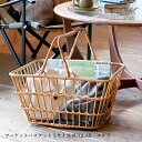 マーケットバスケット Lサイズ JUGLAS / ユグラ Creer クレエ ラタン 収納 バスケット ヴィンテージ 買い物かご おしゃれ ピクニック デザイン マーケットバスケット ラタン 藤 収納 北欧 ナチュラル(3)