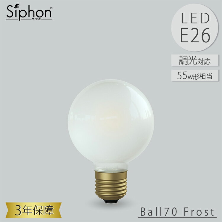 LDF89D LED電球 ボール70 ボール電球タイプ ビートソニック BeatSonic 3年保証 フィラメントLED電球 55W相当 E26 600lm Siphon フロスト ボール70 アンティーク インダストリアル ブルックリン 間接照明 ランプ