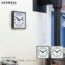【レビューでプレゼント】HERMOSA ハモサ HK SQUARE CLOCK スクエア クロック HK-002 BK HGY 掛け時計 おしゃれ 壁掛け時計 クロック シンプル プレゼント 日本製 かわいい ヴィンテージ インテリア 時計