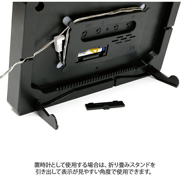 【レビューでプレゼント】SLW368 ALW402 LED CLOCK Viento LEDクロック ビエント SLOWER スロウワー デジタル表示 月日表示 曜日表示 室温表示 温度表示 置き掛け兼用 置き時計 掛け時計 AC電源 カウントダウン ストップウォッチ オート輝度調整 2系統アラーム 12/24時切替 [3]