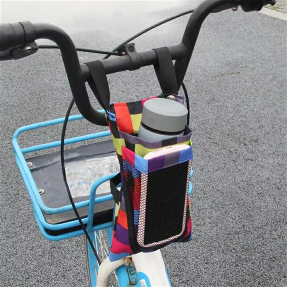 【自転車 バッグ フロントバッグ】ドリンクホルダー付き ロードバイク クロスバイク キックボード 電動バイク 原付 バイク 自転車 サイクリング ドレスアップ 修理 自転車アクセサリー 簡単取り付け SH1