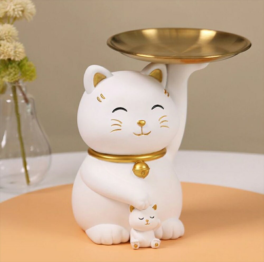 【親子猫のトレー トレイ コースター】 アクセサリー スタンド 鍵置き 置物 香水 サングラス グラスや瓶置きにも使えます ねこ ネコ かわいい プレゼント ギフト 大きい おしゃれ SH1