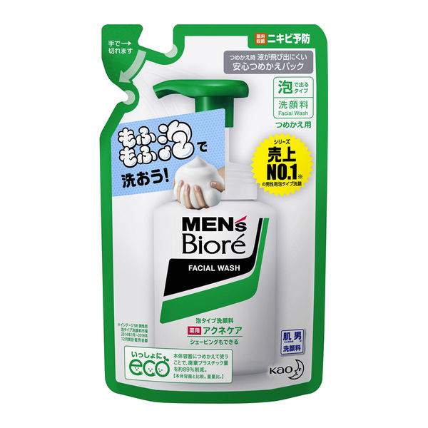 《花王》 メンズビオレ 泡タイプ薬用アクネケア洗顔 ［つめかえ用］ 130ml 【医薬部外品】 返品キャンセル不可