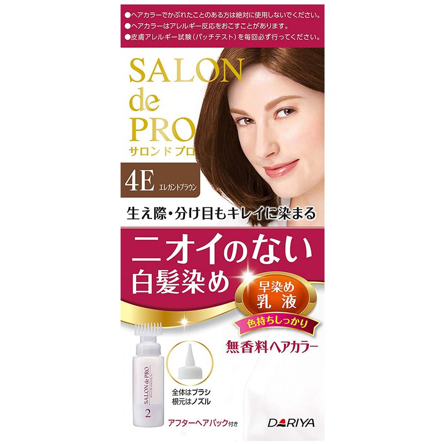 《ダリヤ》 サロンドプロ 無香料ヘアカラー 早染め乳液 (白髪用) 4E エレガントブラウン 50g+50ml