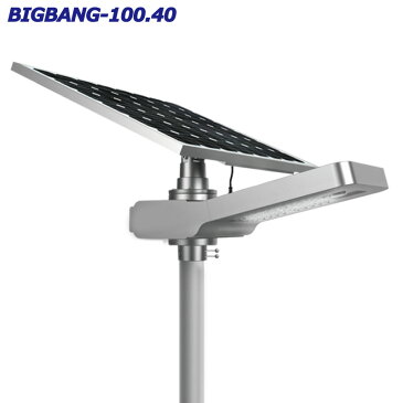 高輝度 40W 6000-6500lm 道路 駐車場 LED ソーラー 街路灯 外灯 照明 人感センサー BIGBANG-100.40