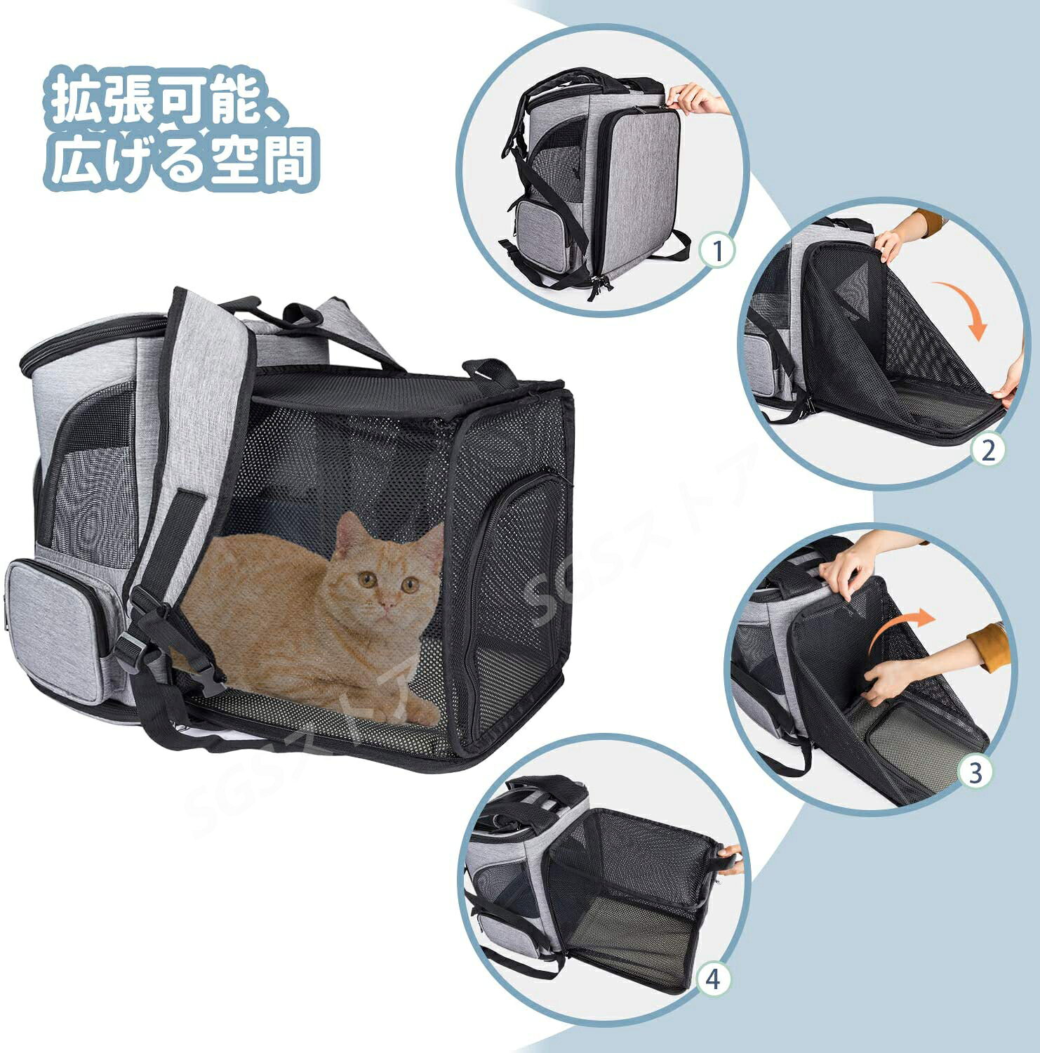 猫キャリー バッグ ペットキャリーバッグ ペットバッグ リュック ペットハウスリュ...