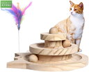猫のおもちゃ 球遊び タワー 遊ぶ盤 ペット 木製おもちゃ 猫用ボール 回転 ボール 猫プレゼント 運動不足解消 知育玩具 安全素材 高級感 人気ペット用品 羽...