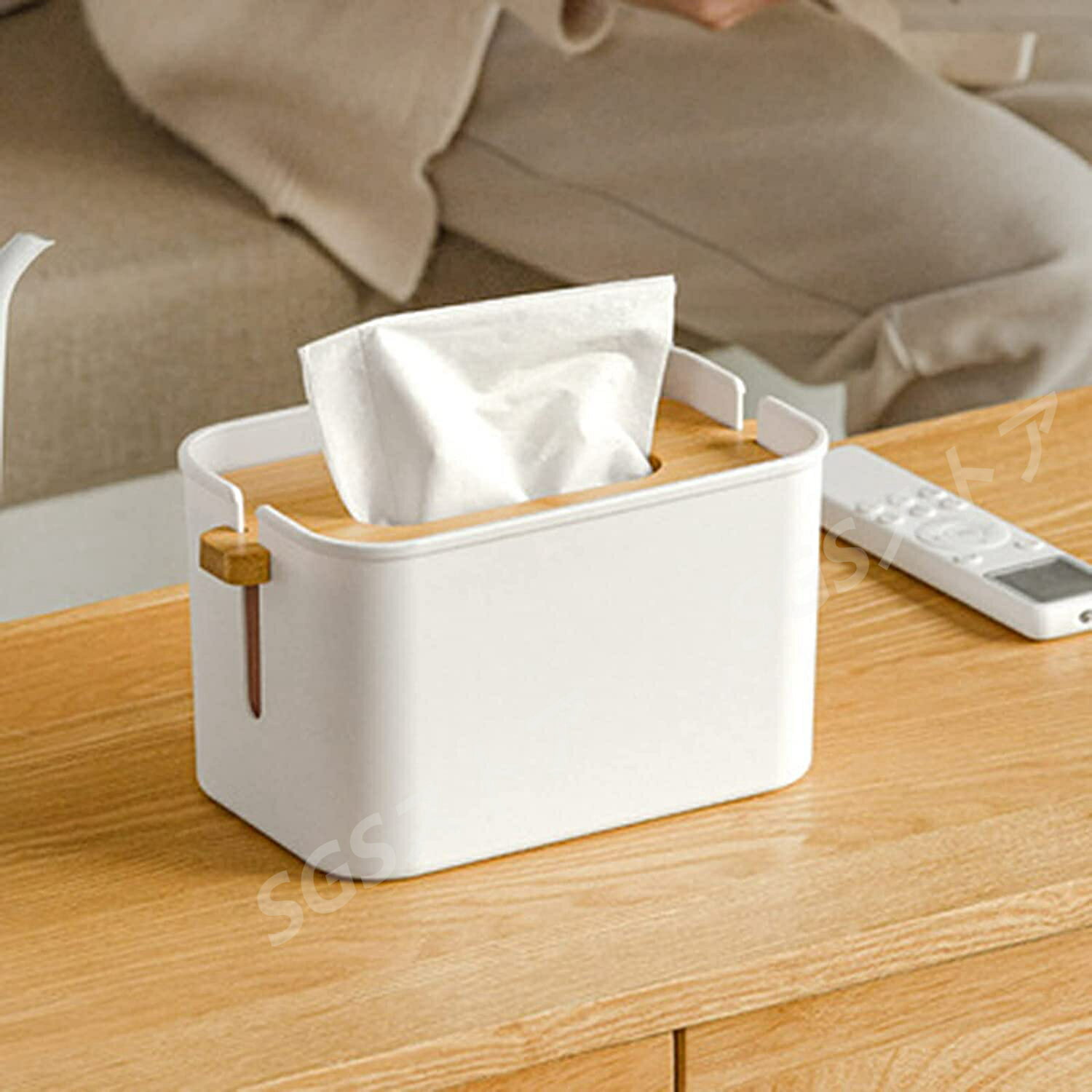 ティッシュケース ティッシュボックス 収納ケース 昇降可能な木の蓋 簡単な抽出 おしゃれ 卓上収納 寝室 居間 事務室用