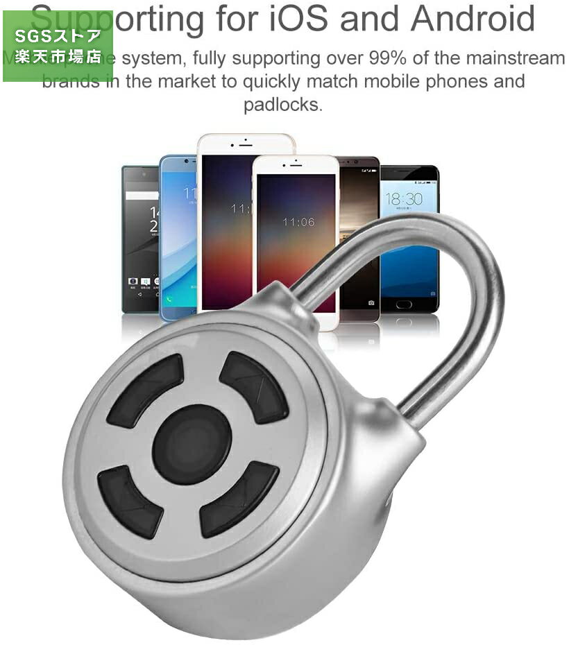 ※SS期間最大66％OFF/電子南京錠 スマート南京錠 スマートロック 亜鉛合金製 大容量ボタン電池 キーパスワード?インテリジェントアプリ