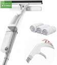 窓掃除スクイジー 水切りワイパー 家庭用多機能ガラス掃除プロ用ツール 噴水/拭き/ワイパー 3in1 浴室/窓/天井/車など掃除用 ステンレス製 軽量 スプレータンク/モップ付き(3)