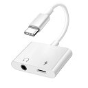 タイプCイヤホン変換ケーブル JoBEsen 2in1 USB Type C イヤホン変換アダプタ Type C to 3.5mm イヤホンジャック USB-C PD 音楽+充電を同時に利用可 音声通話/音量調節/音楽 iPad Pro /ipad air(2)