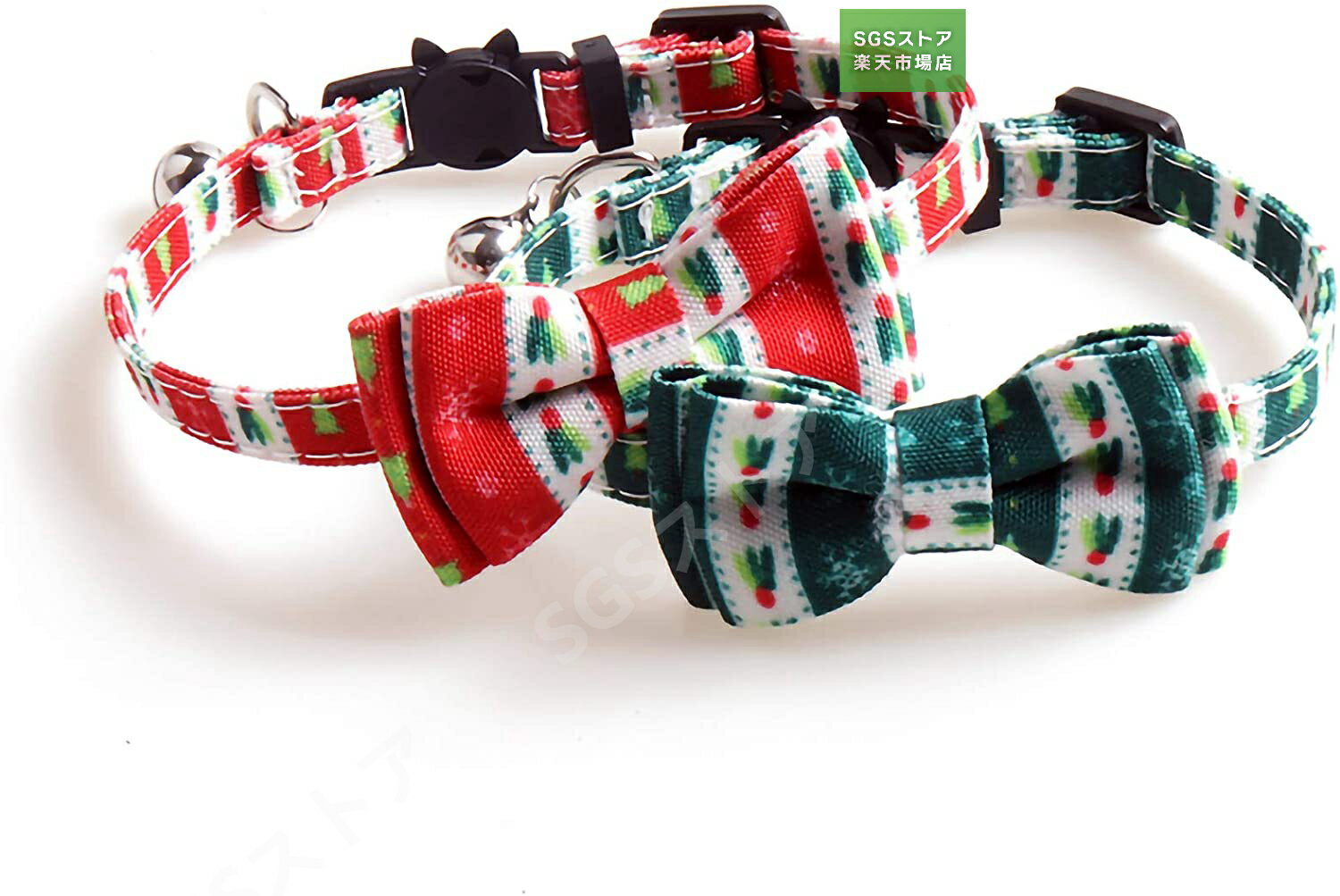 猫 首輪 鈴付き おしゃれ ネコ 首輪 蝶結び セーフティバックル 調節可能 17-28cm ペット用 クリスマス..
