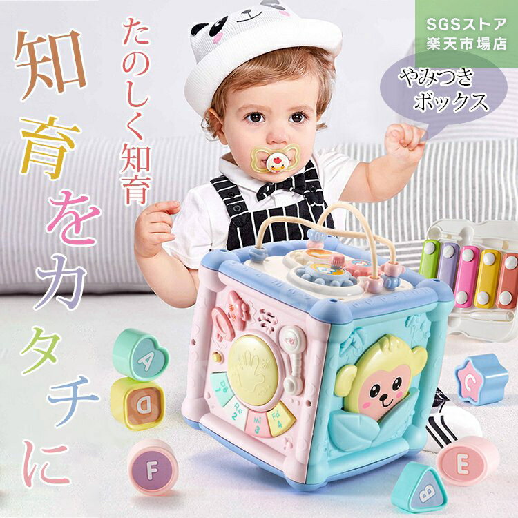 やみつきボックス たのしく知育 知育 お子様 赤ちゃん遊び 知育でステップ 脳を刺激 早期開発 指先訓練 学習能力を引き出す 最初の学び やりたい放題 六つの面