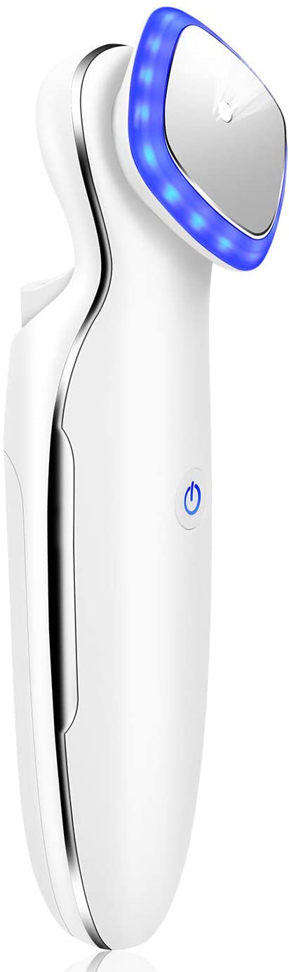美顔器 多機能美顔器 温熱美顔器 小顔 イオン導入 エッセンス導出 スキンケア品導出 最新青?赤光エステ 1台8役 温熱 振動 三つモード 化粧水 美容液 乳液 クリーム導出 USB充電