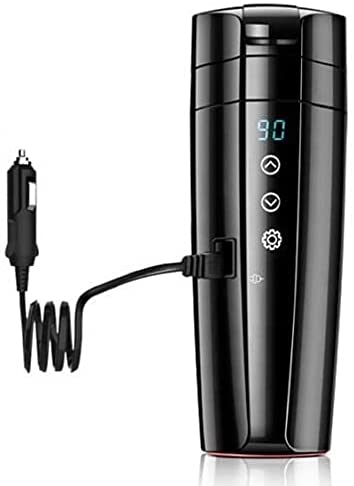 12V 24Vに対応：乗用車やトラックにご使用していただけます、車中でコーヒーや紅茶、カップラーメンなどの様々ご使用していただけます。 大容量400ml：ほとんどの車のカップホルダーに適しています。設定キーを押すと加熱を開始します、設定温度...